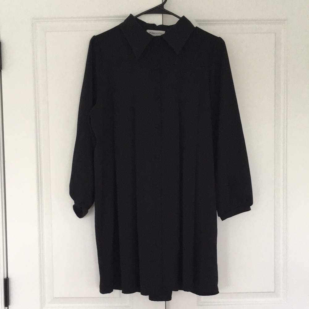 Pinkyotto Black Pleat Mini Dress